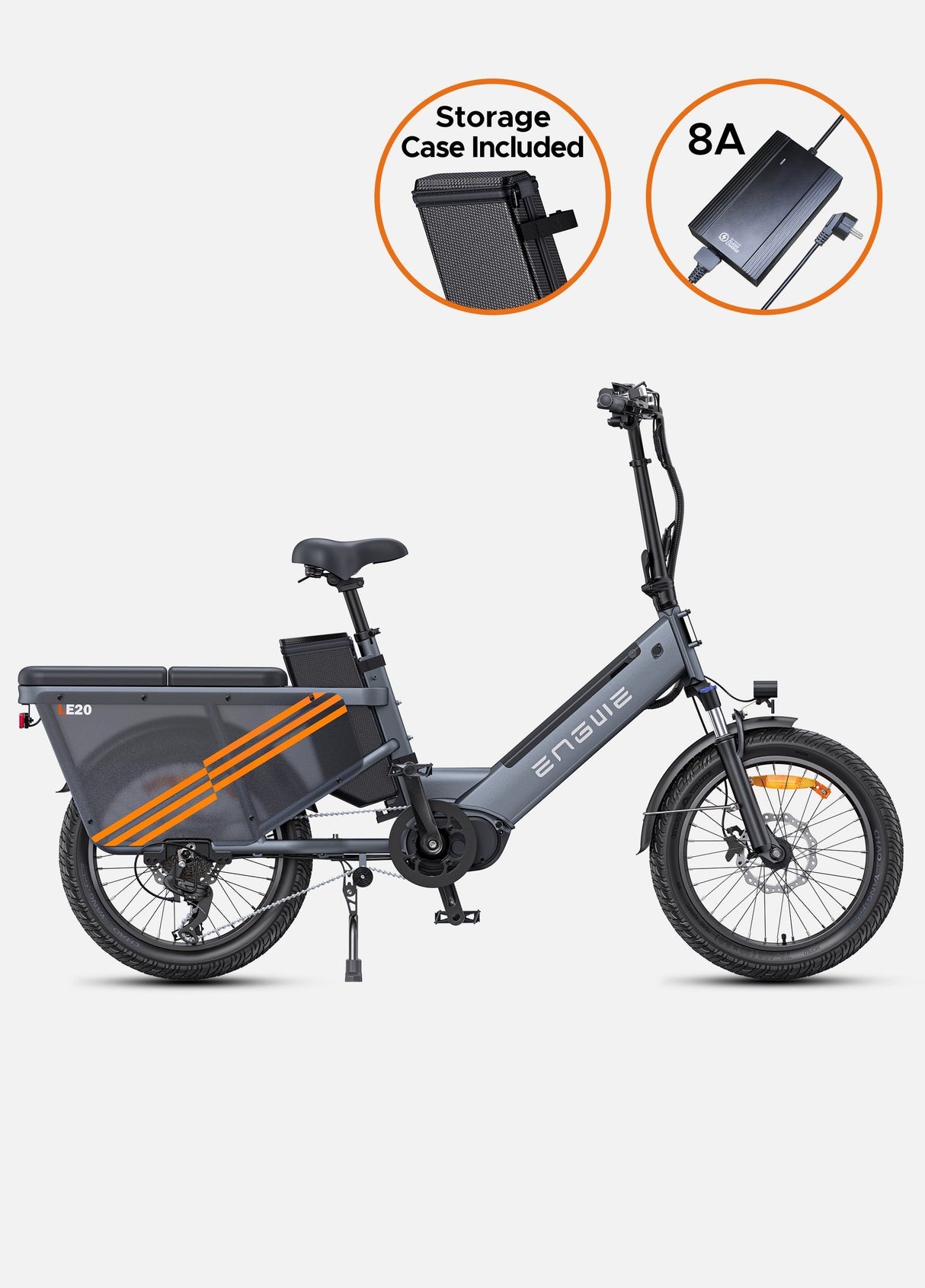 Engwe LE20 Mid Drive Torque Sensor Step Thru Cargo Bike SKU LE20192GY