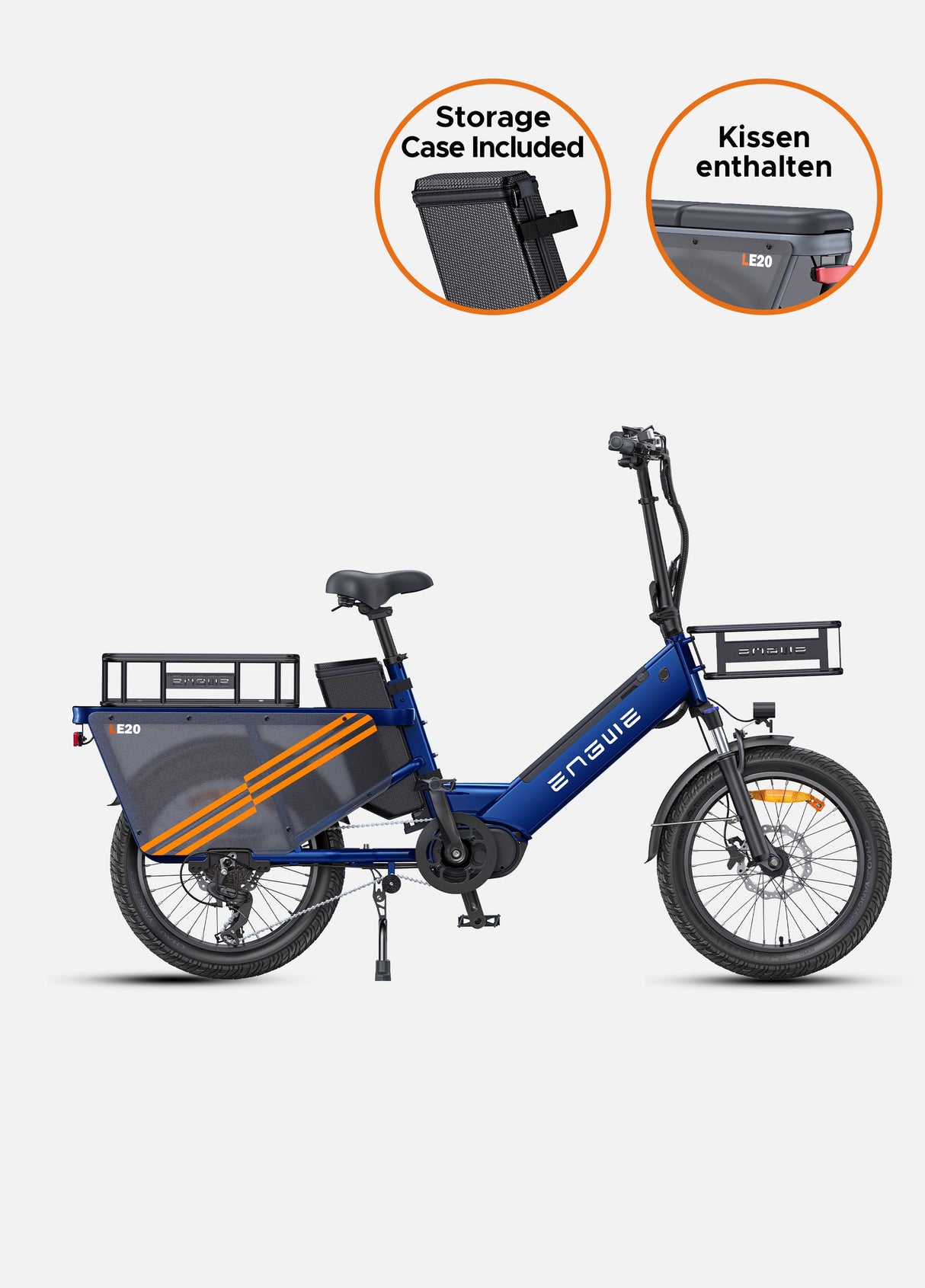 Engwe LE20 Mid Drive Torque Sensor Step Thru Cargo Bike SKU LE20192GY