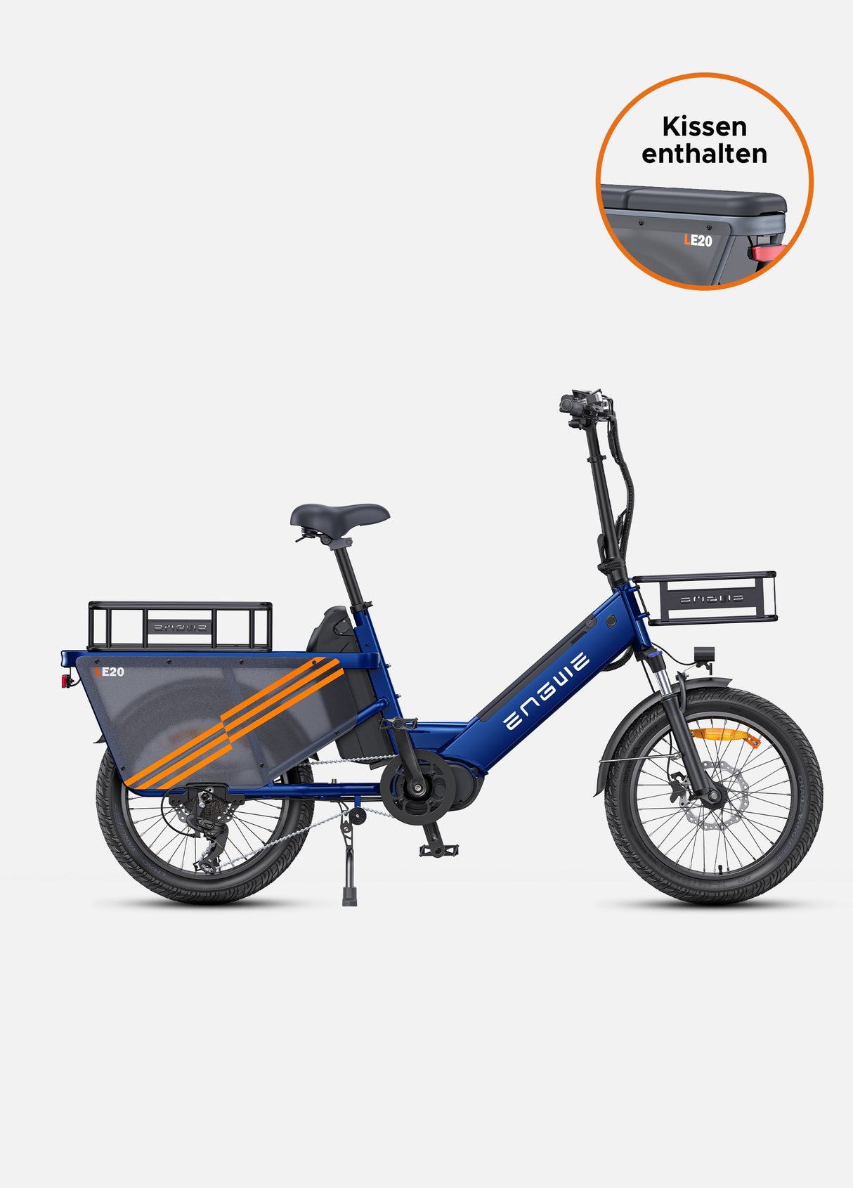 Engwe LE20 Mid Drive Torque Sensor Step Thru Cargo Bike SKU LE20192GY