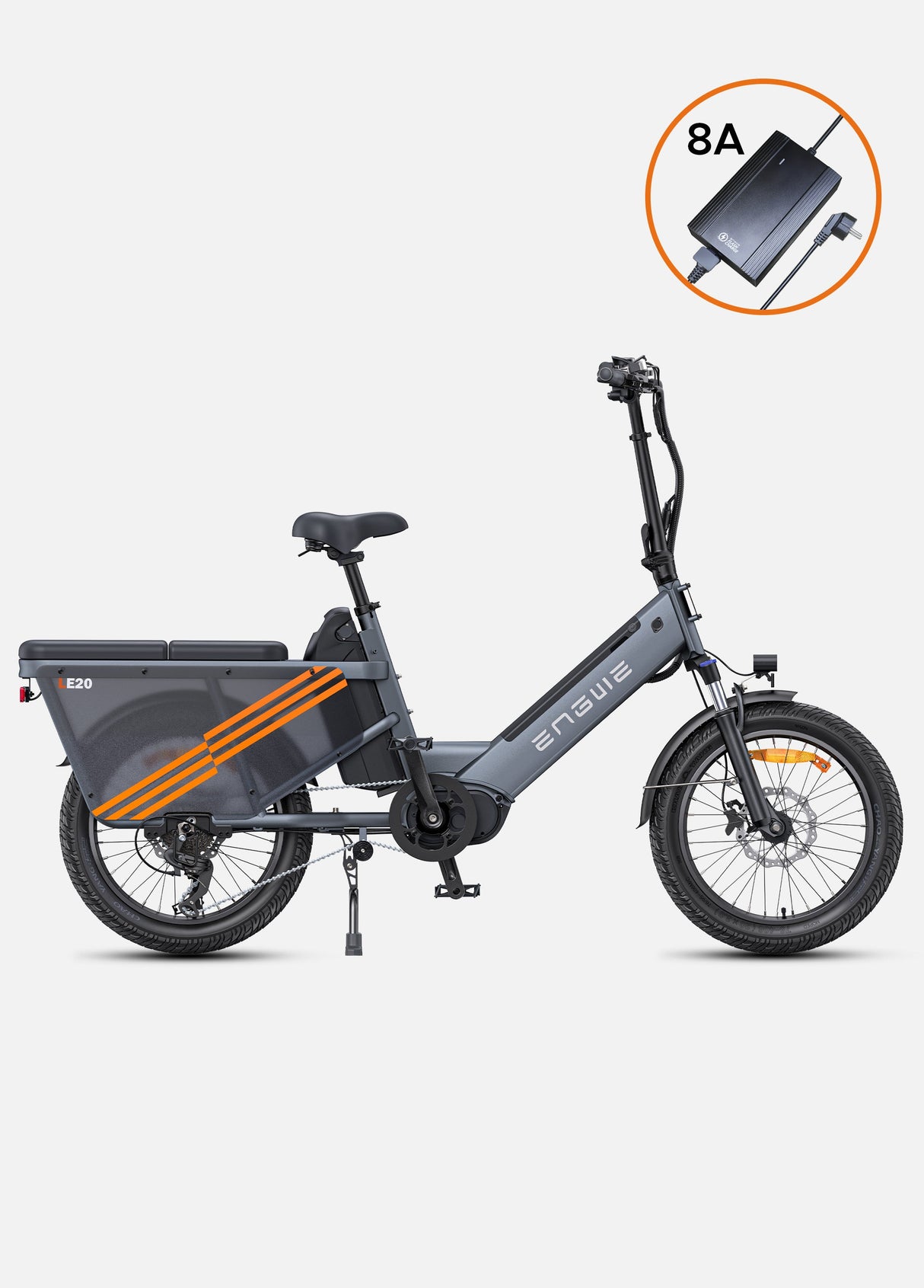 Engwe LE20 Mid Drive Torque Sensor Step Thru Cargo Bike SKU LE20192GY
