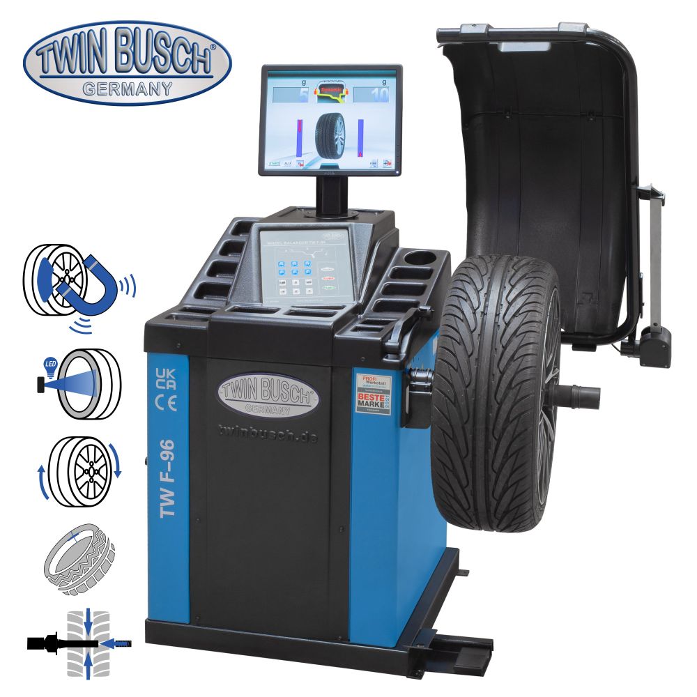 Twin Busch Automatic Wheel Balancer Pneumatic Clamping TWF-96