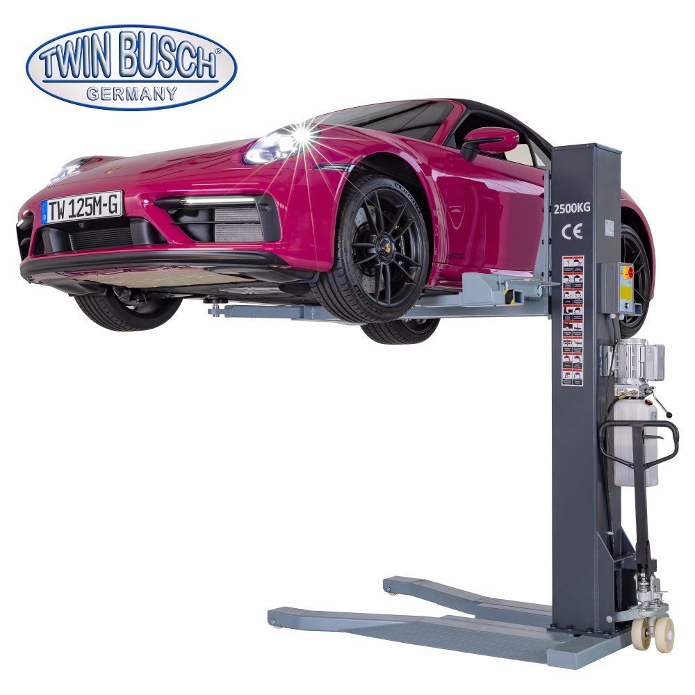 Twin Busch Mobile 1 Post Lift 2.5t Portable TW125M-230-G