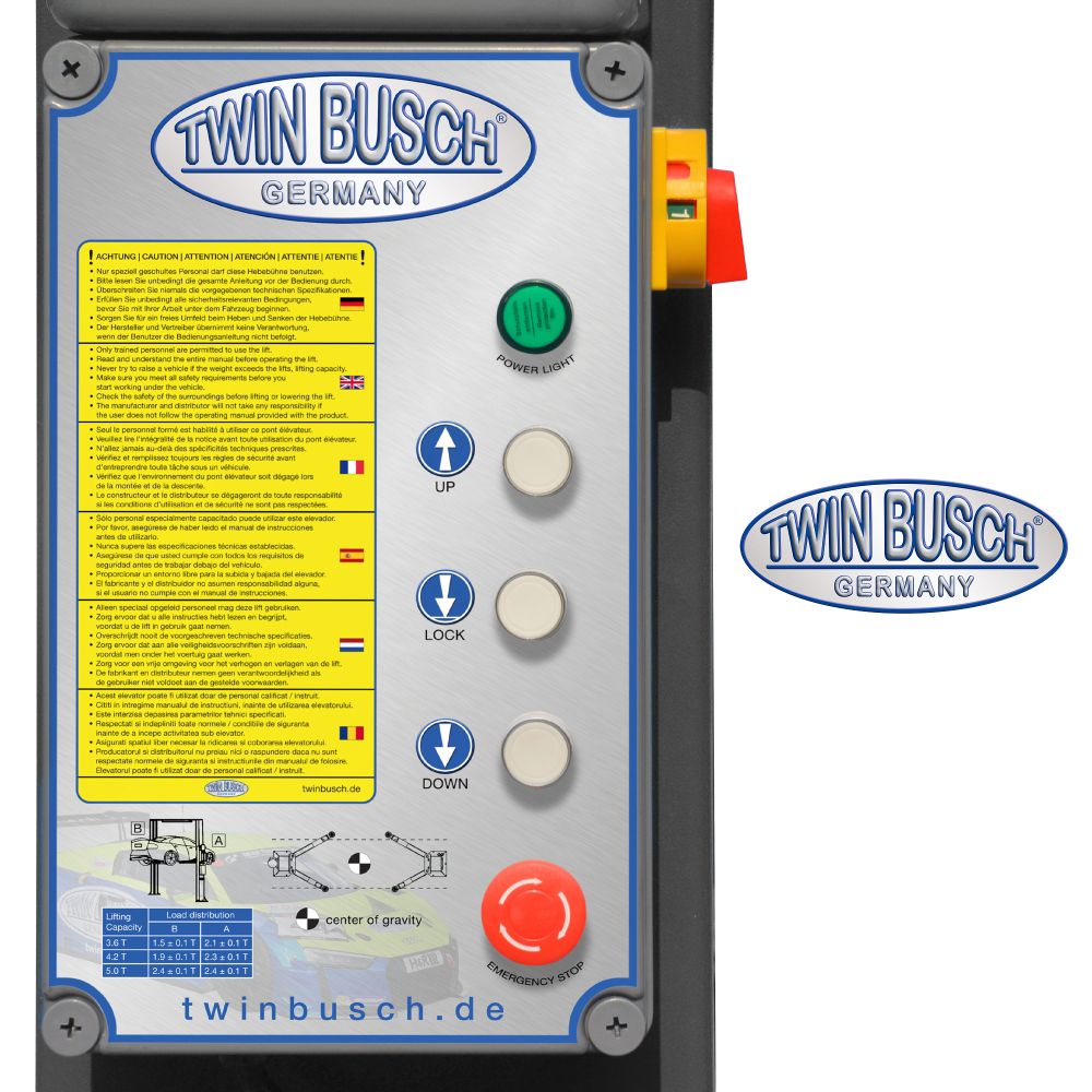 Twin Busch Clear Floor 2 Post Lift 4.2t Profi Line TW242PEB4.3-G view 3