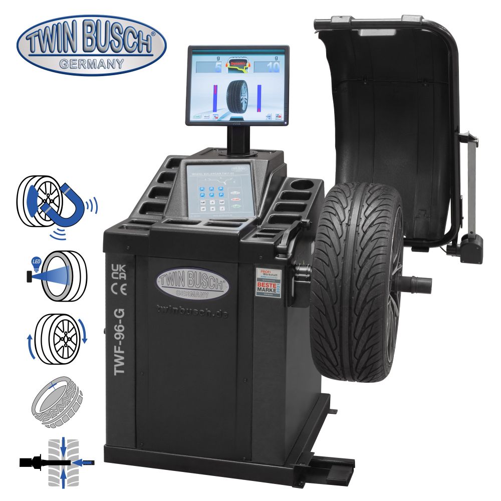 Twin Busch Automatic Wheel Balancer Pneumatic Clamping TWF-96-G