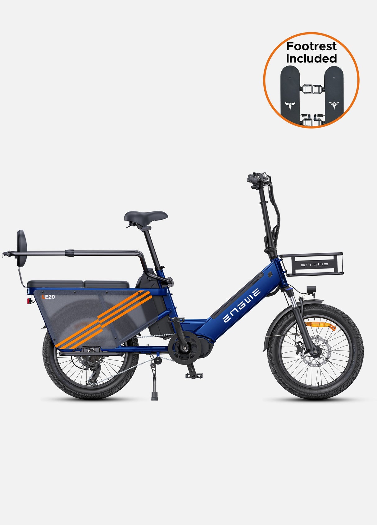 Engwe LE20 Mid Drive Torque Sensor Step Thru Cargo Bike SKU LE20192GY