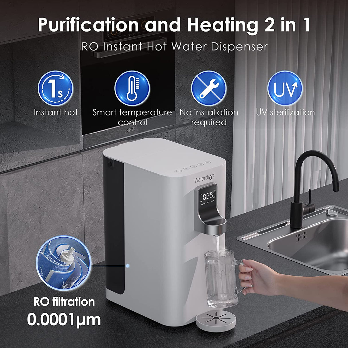 Waterdrop Instant Hot Water Reverse Osmosis System SKU WD-K19-H
