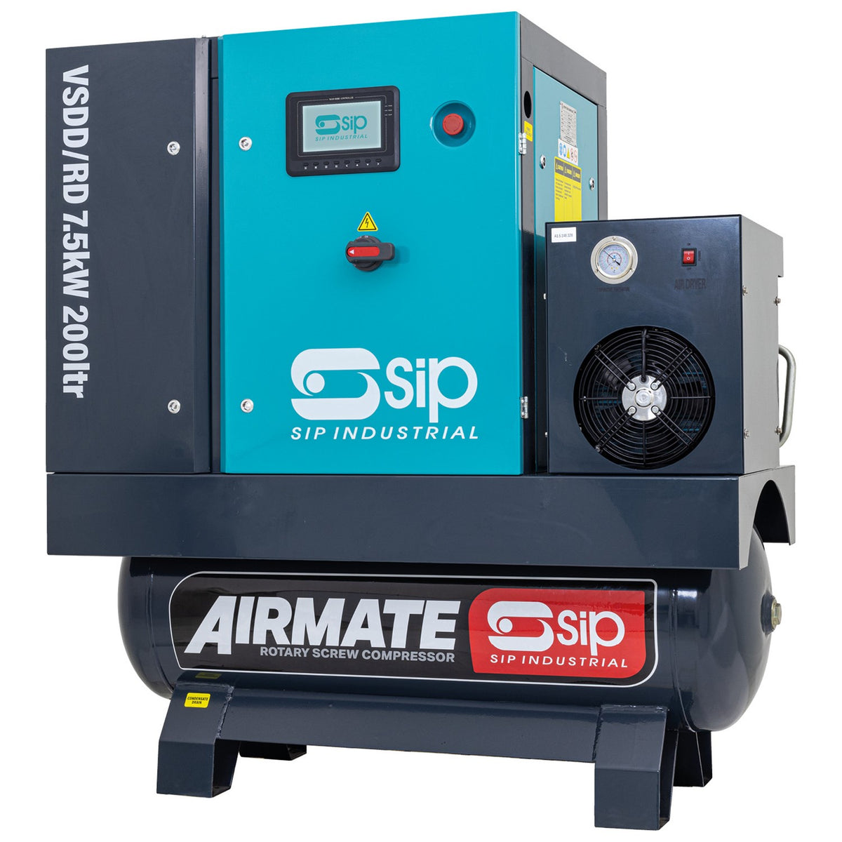 SIP VSDD/RD 7.5kW 10bar 200ltr 400v Rotary Screw Compressor with Dryer view 3