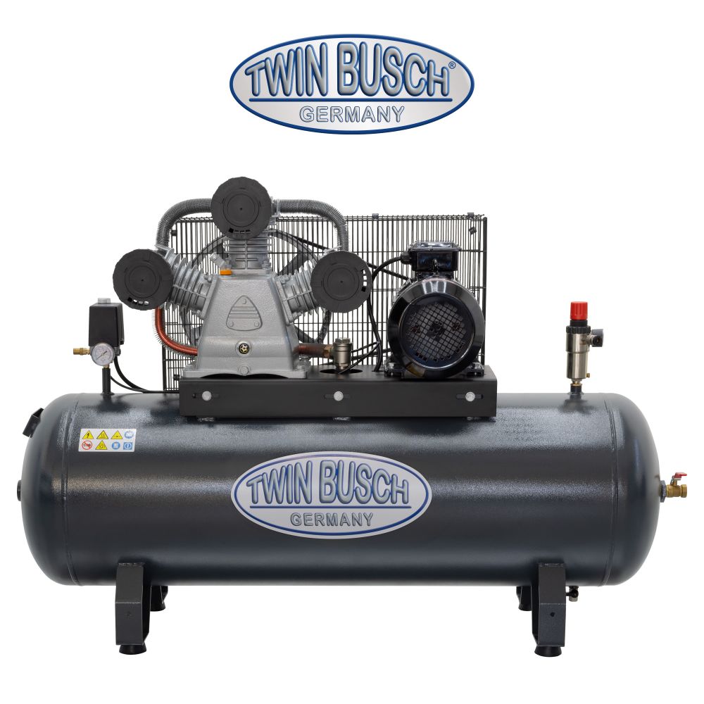 Twin Busch Air Compressor 250 Litre 3 Cylinder 400V TWKL-250-10/3