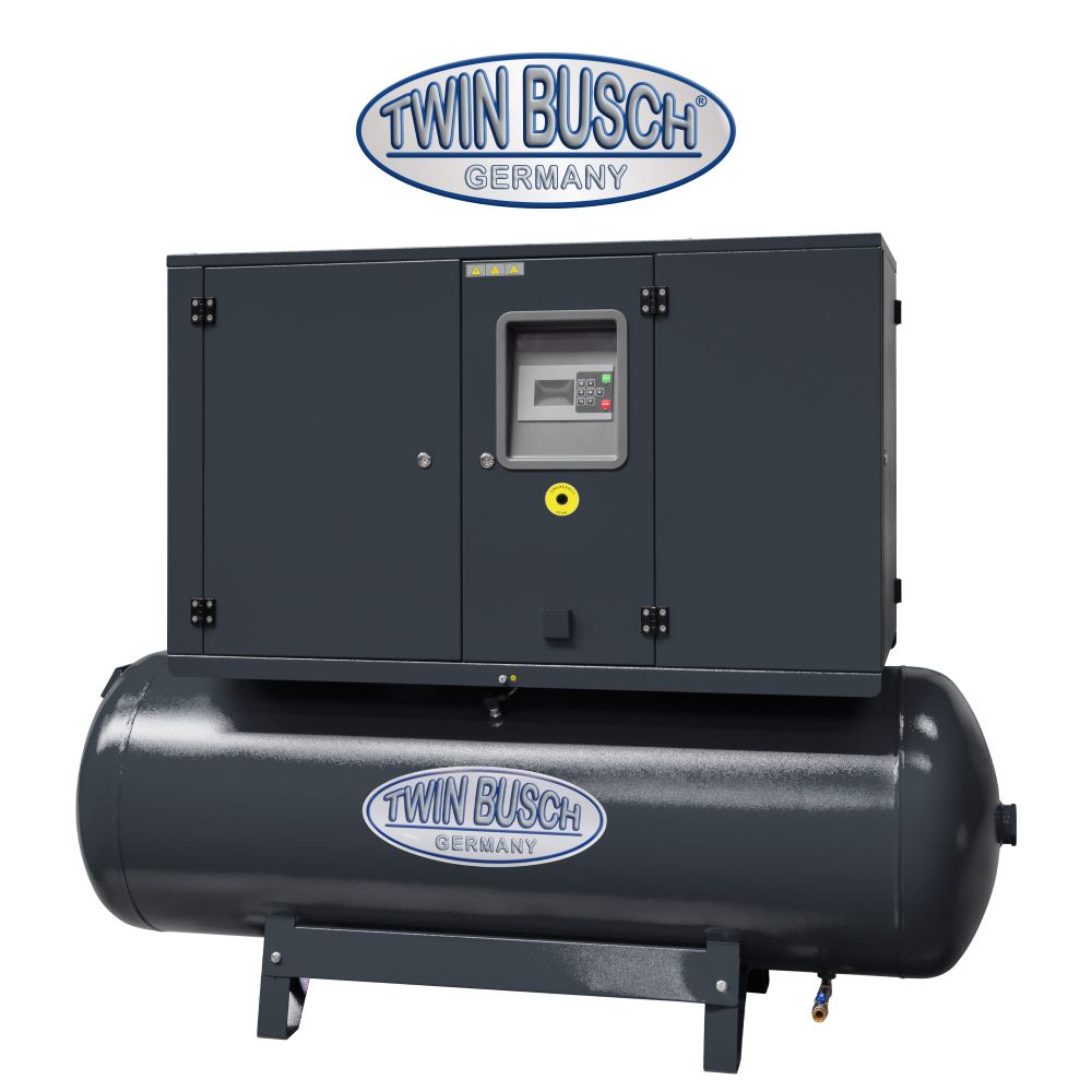 Twin Busch Screw Compressor 500 Litre 7.5kW TWKL-500S