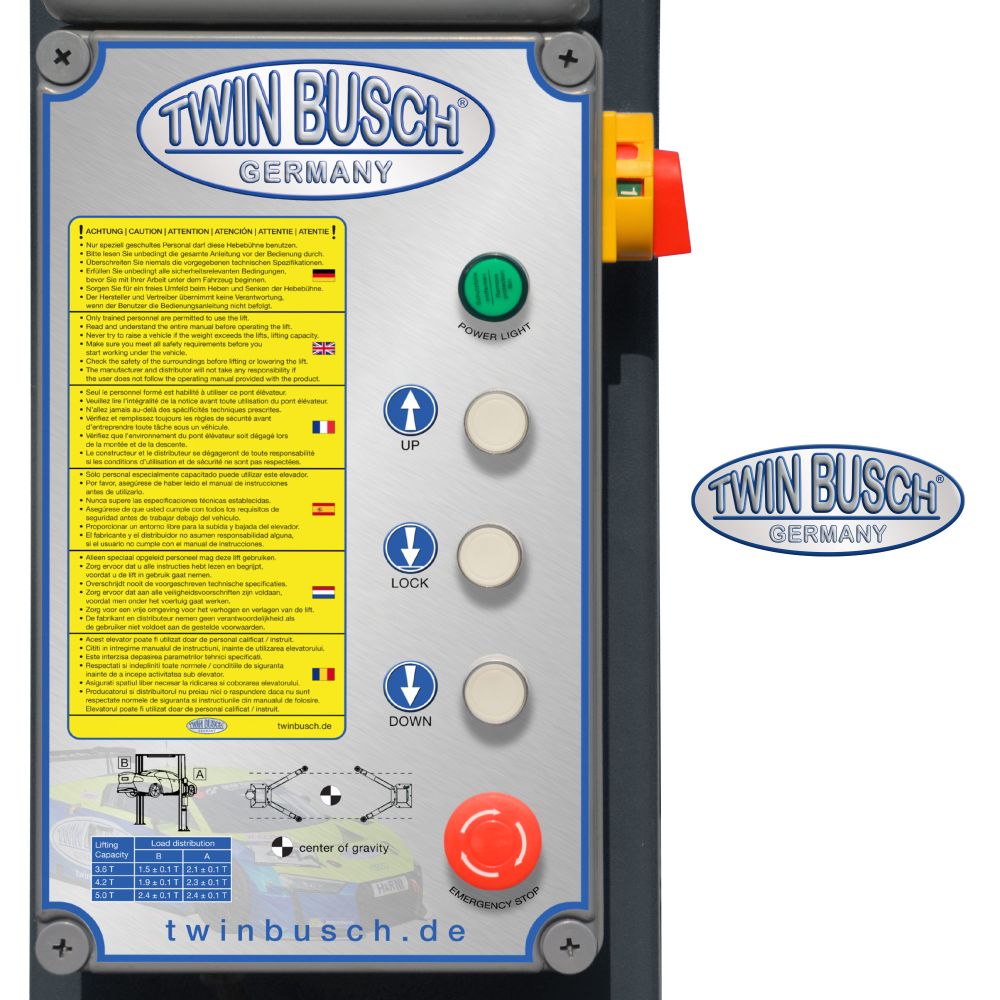 Twin Busch 2 Post Lift 4.2t Profi Line TW242PE-G view 3