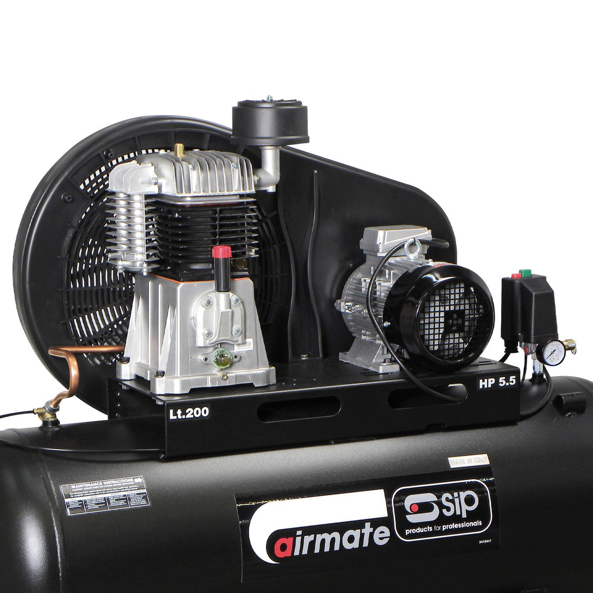 SIP TN5.5/200 200ltr Belt Drive Compressor view 2