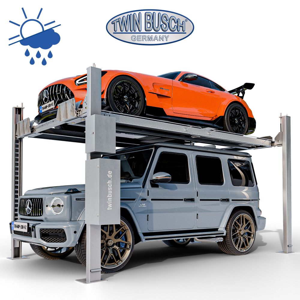Twin Busch 4 Post Parking Lift 4.0t Galvanised Outdoor TW440P-230-FZ