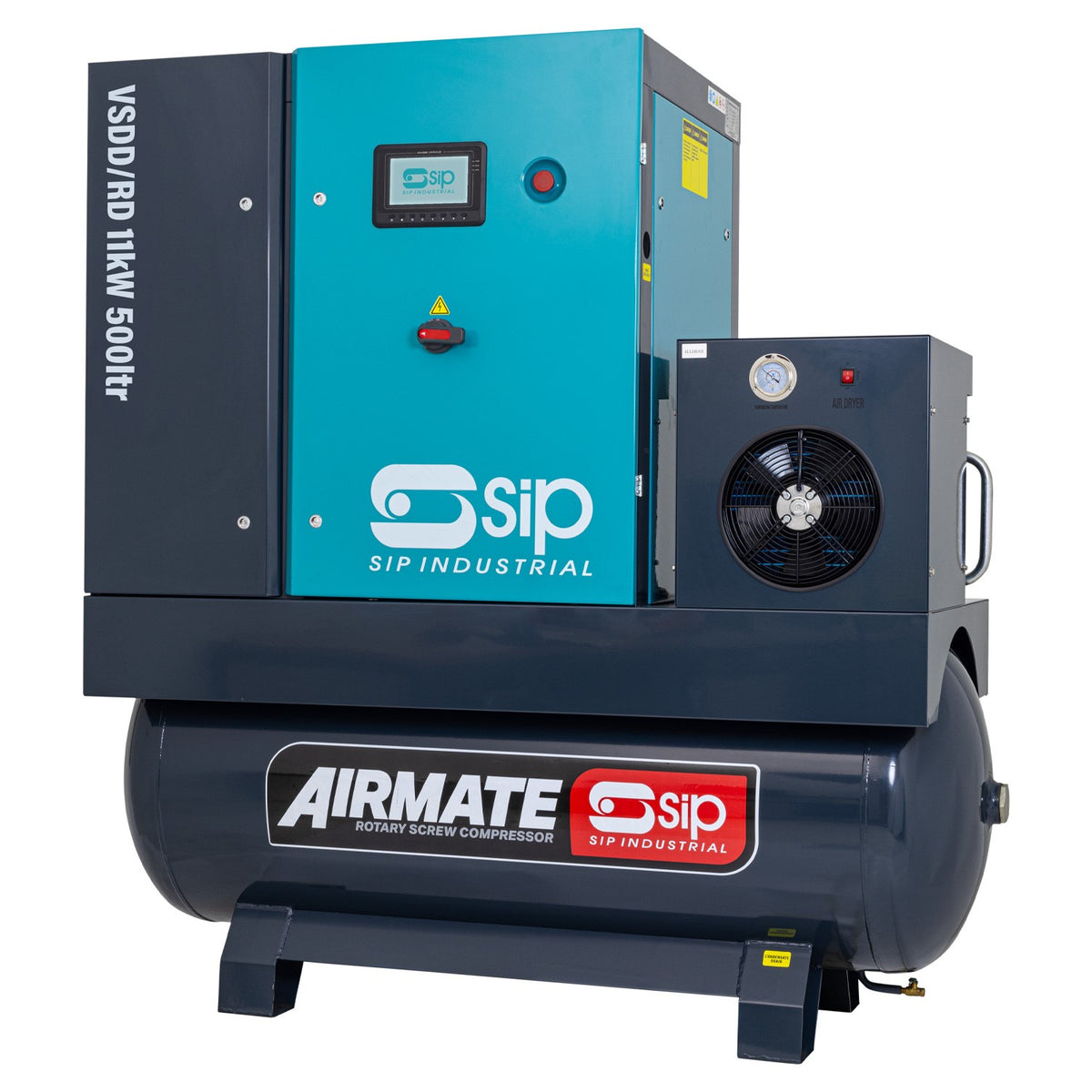 SIP VSDD/RD 11kW 8bar 500ltr 400v Rotary Screw Compressor with Dryer view 2