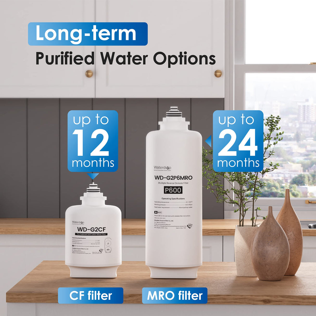 Waterdrop Reverse Osmosis Water Filtration System for Home SKU WD-G2P600-W
