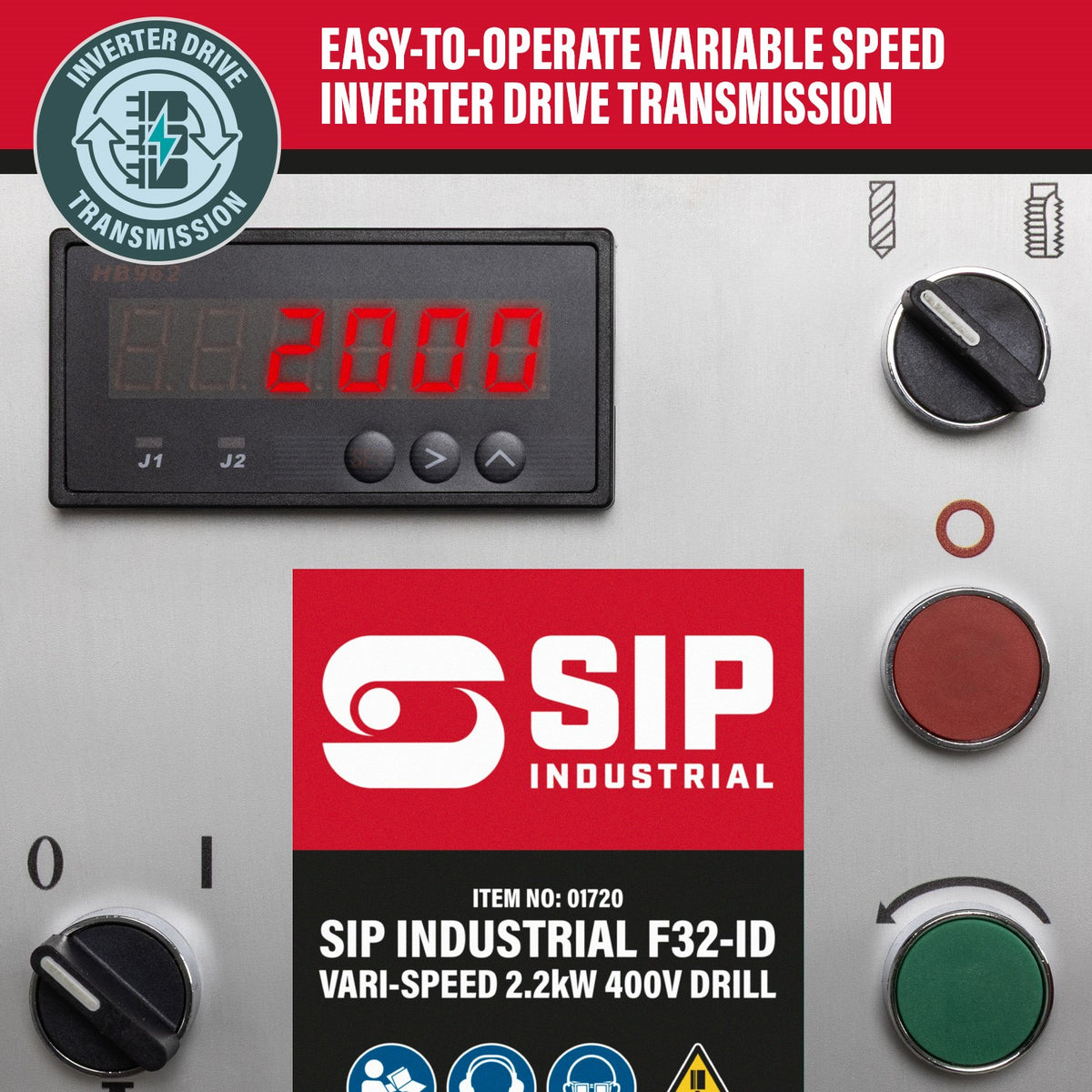 SIP Industrial F32-ID Vari-Speed 2.2kW 400v Floor Pillar Drill view 2