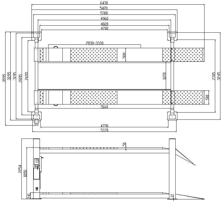 Garage Equipment 5.5 Tonne 5.2 Metre 4 Post Wheel Alignment Car Lift SKU GEO089