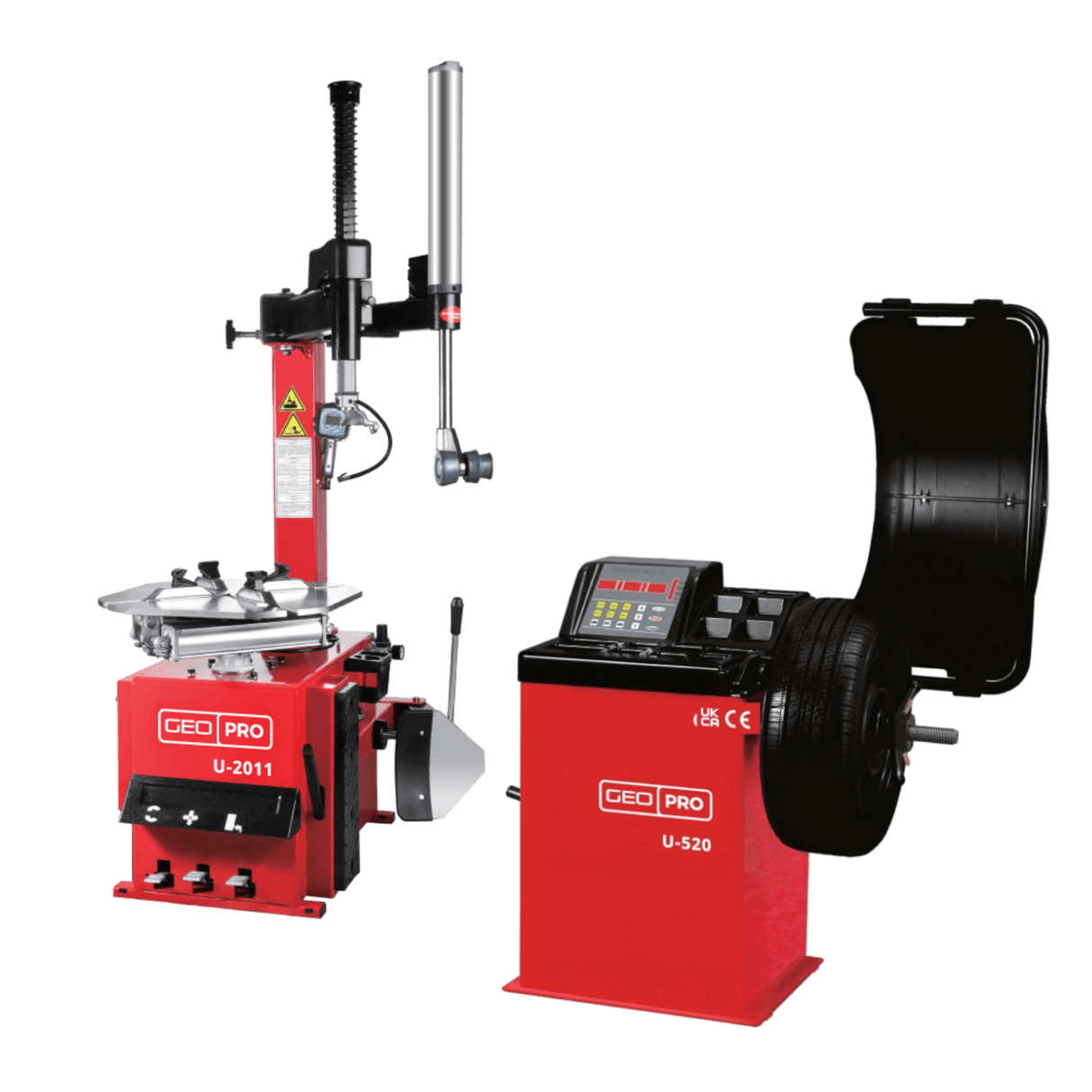 GEO U2011 Semi Automatic Tyre Machine, PRO U520 Semi Automatic Wheel Balancer Combos SKU GEO008.GEO210
