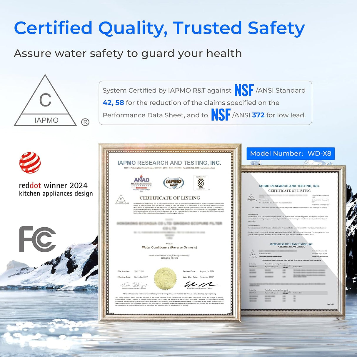 Waterdrop X Series Reverse Osmosis System SKU WD-X8