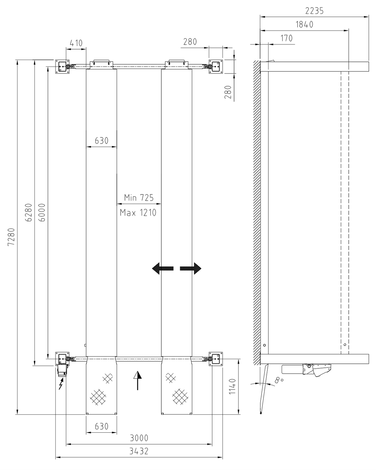 Stenhoj Major 6230 4 Post Lift, Electro-Hydraulic w/ 6000mm Platforms 6230-60S