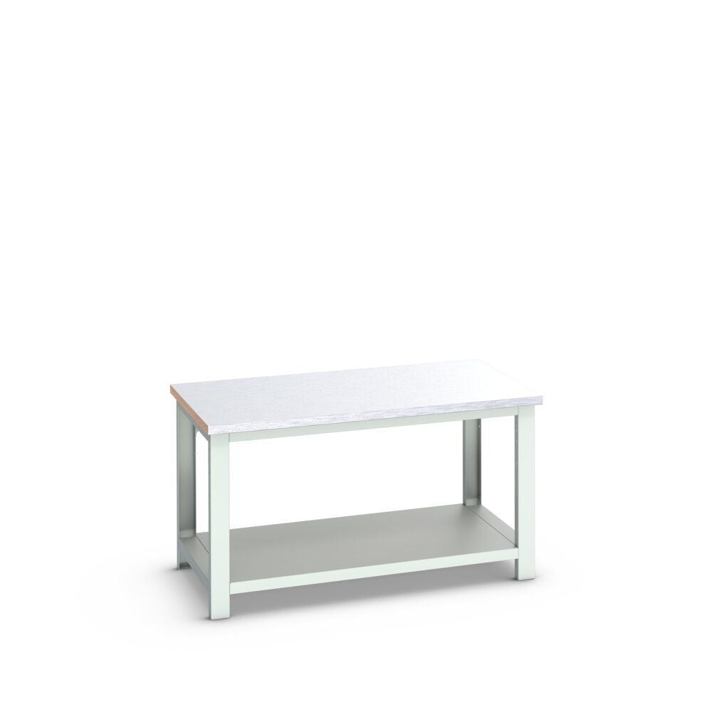 Bott Cubio Framework Bench (Steel Clad) with Full Depth Shelf, 1500x900x840mm, light grey