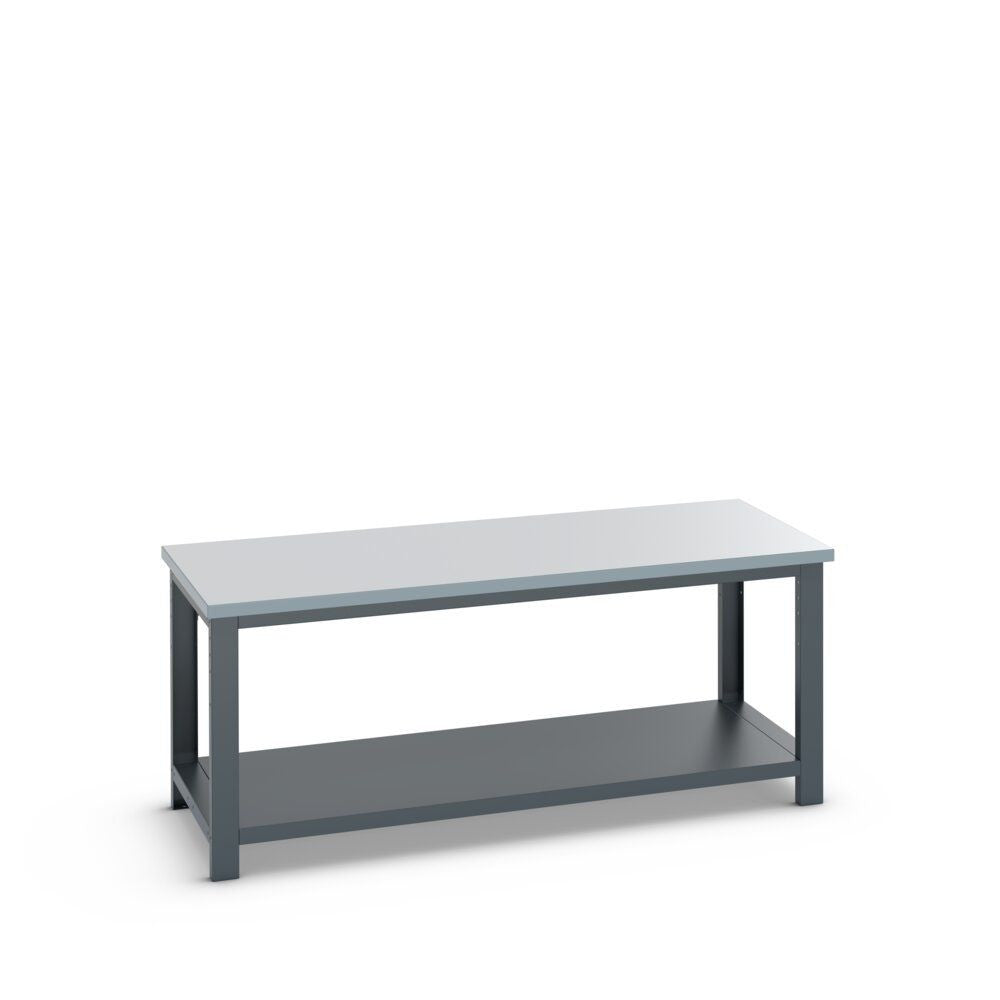 Bott Cubio Framework Bench (ESD Laminate) with Full Depth Shelf, 2000x900x840mm, anthracite grey