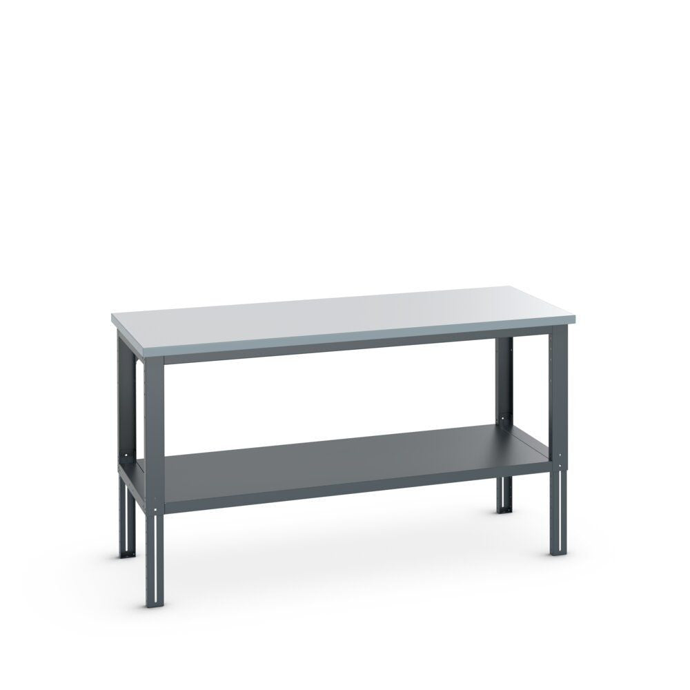Bott Cubio Framework Bench (ESD Laminate) Adjustable Height with Full Depth Base Shelf, 2000x900x740-1140mm, anthracite grey