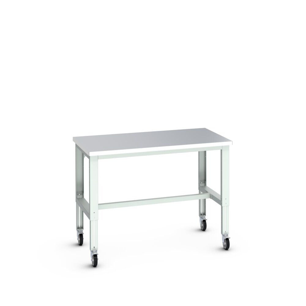 Bott Cubio Mobile Framework Bench (Stainless Steel), 1500x900x840-1140mm, light grey