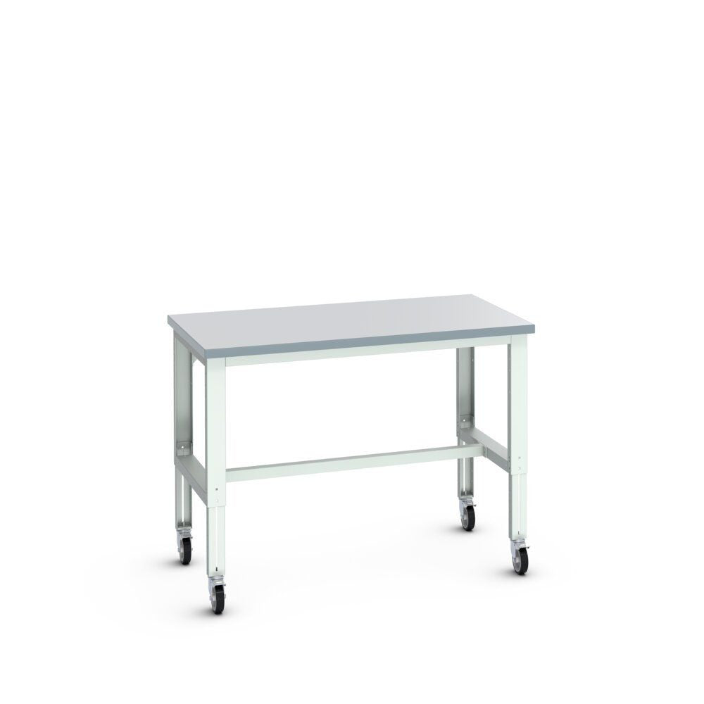 Bott Cubio Mobile Framework Bench (ESD Laminate) Adjustable Height, 1500x900x840-1140mm, light grey