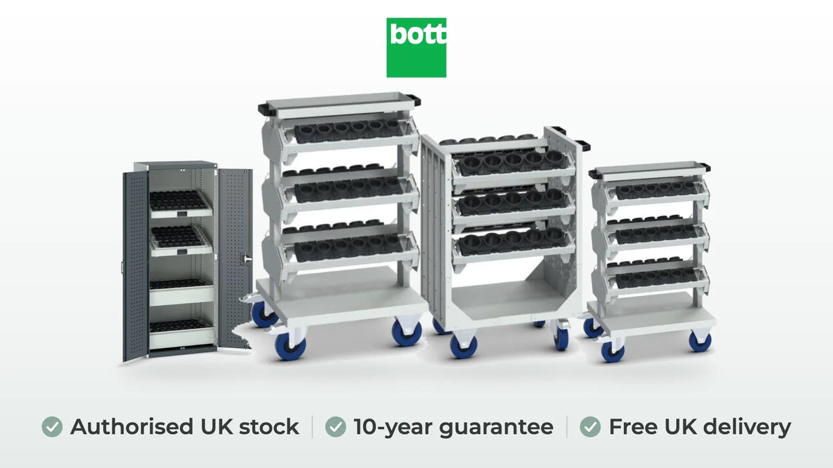 bott cnc compact trolley kit, cnc high capacity trolley kit, cnc compact trolley kit and cubio cnc cupboard in anthracite grey. Authorised UK stock, 10-year guarantee, free UK delivery