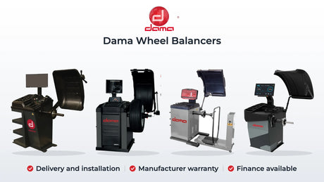 Dama HDMB81, HDMB79, HDMB460 heavy duty and HDMB82N wheel balancers. Delivery and installation, Manufacturer warranty, Finance available