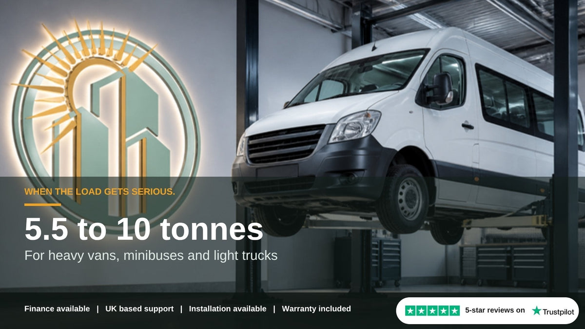 5.5 to 10 tonne vehicle lifts banner