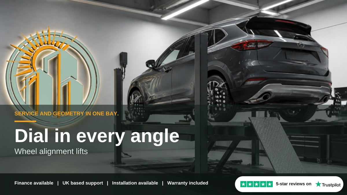 Wheel alignment lifts banner