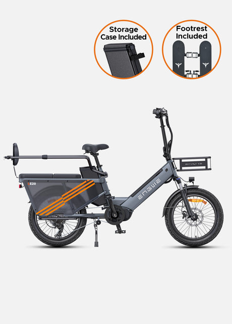 Engwe LE20 Mid-drive Torque Sensor Step-Thru Cargo Bike SKU LE20192GY