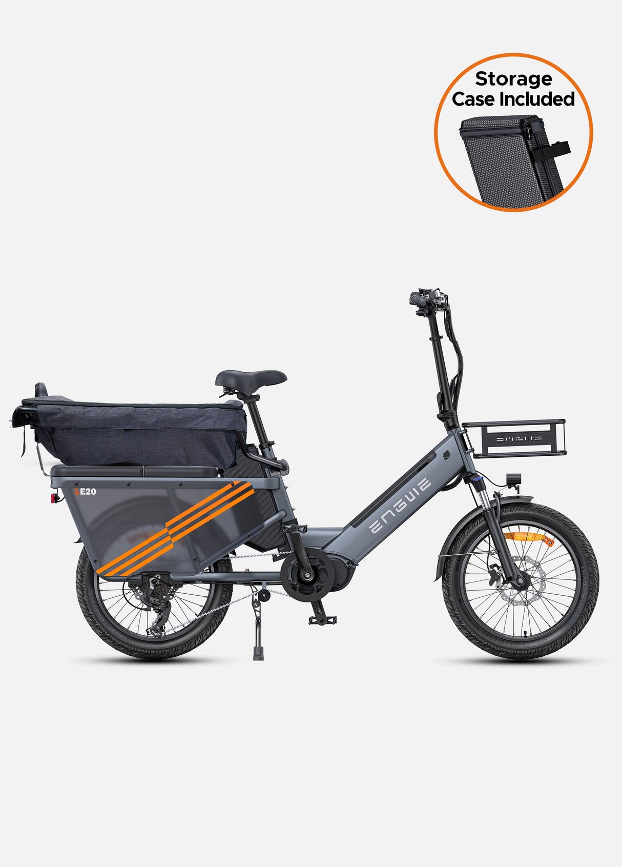 Engwe LE20 Mid-drive Torque Sensor Step-Thru Cargo Bike SKU LE20192GY