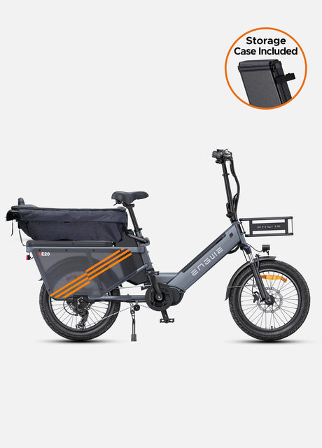 Engwe LE20 Mid-drive Torque Sensor Step-Thru Cargo Bike SKU LE20192GY