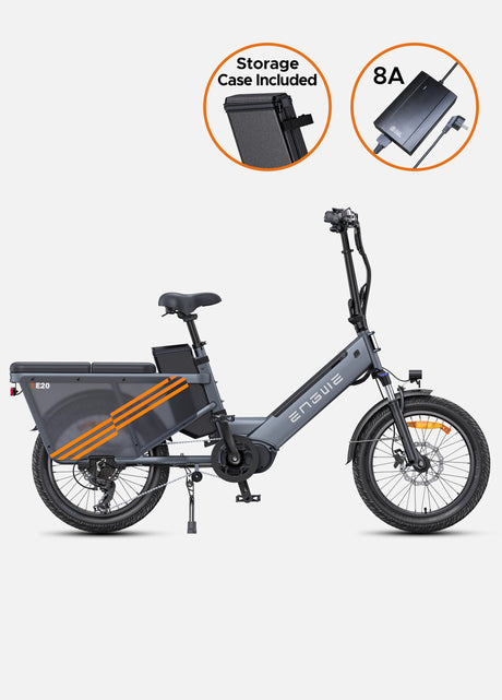 Engwe LE20 Mid-drive Torque Sensor Step-Thru Cargo Bike SKU LE20192GY