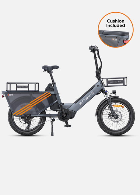 Engwe LE20 Mid-drive Torque Sensor Step-Thru Cargo Bike SKU LE20192GY
