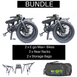 E-Go Max+ Electric Folding Bike w/Rear Racks Bundle 250W SKU EGO-3