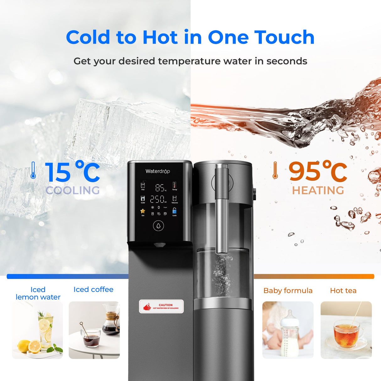 Waterdrop Reverse Osmosis Hot Cold Water Dispenser SKU WD-A2