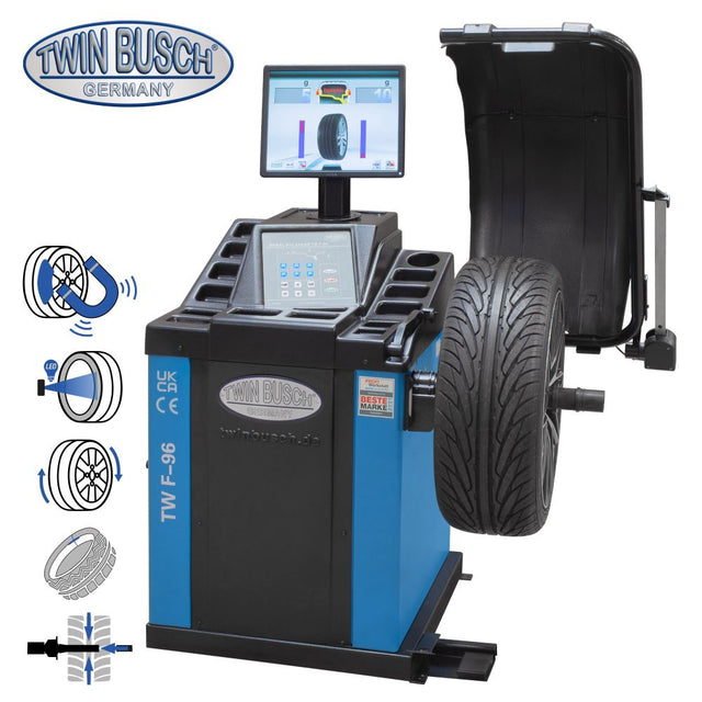 Twin Busch Automatic Wheel Balancer Pneumatic Clamping TWF-96