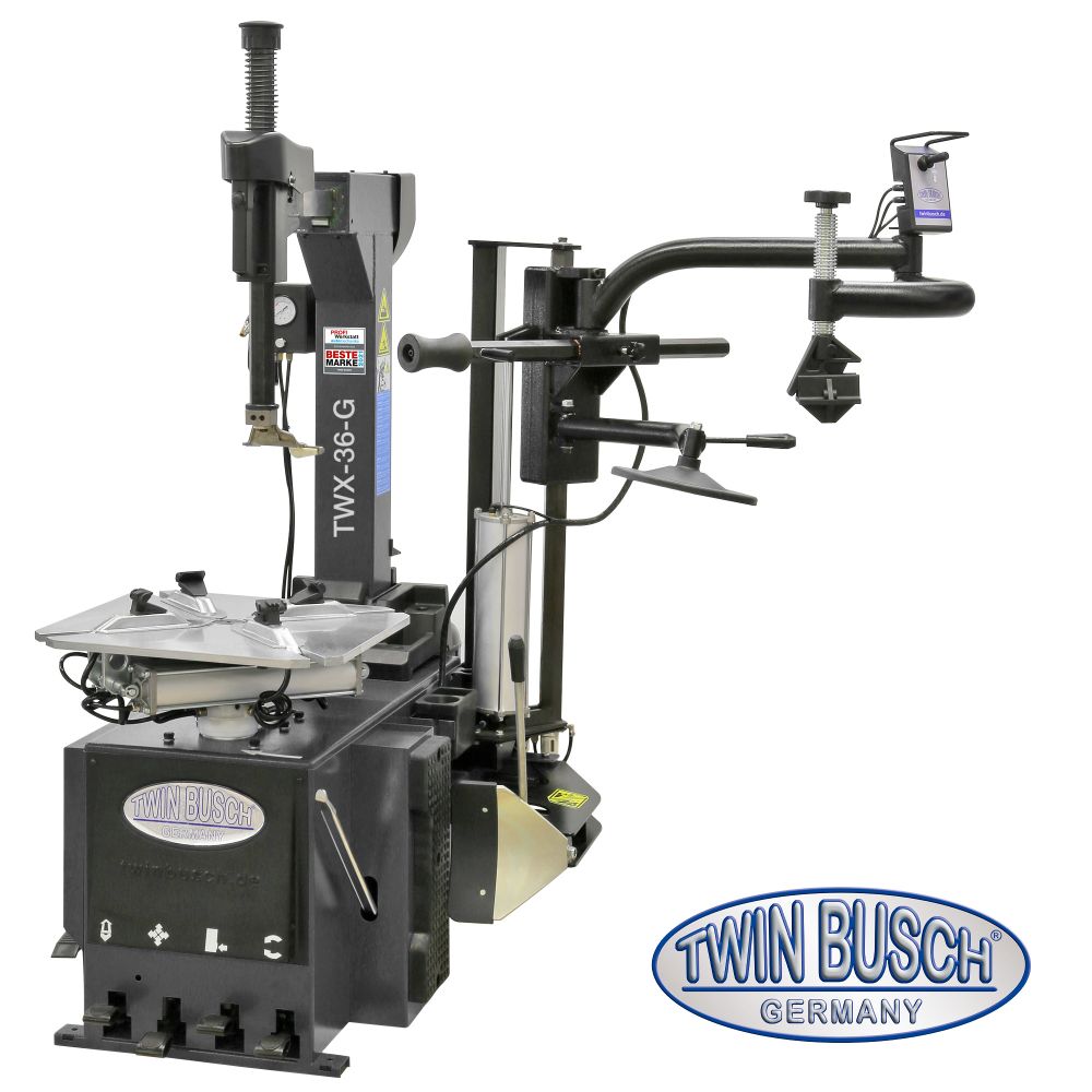 Twin Busch Automatic Tyre Changer Tilt Column with Assist Arm TWX-36-G