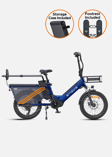 Engwe LE20 Mid-drive Torque Sensor Step-Thru Cargo Bike SKU LE20192GY