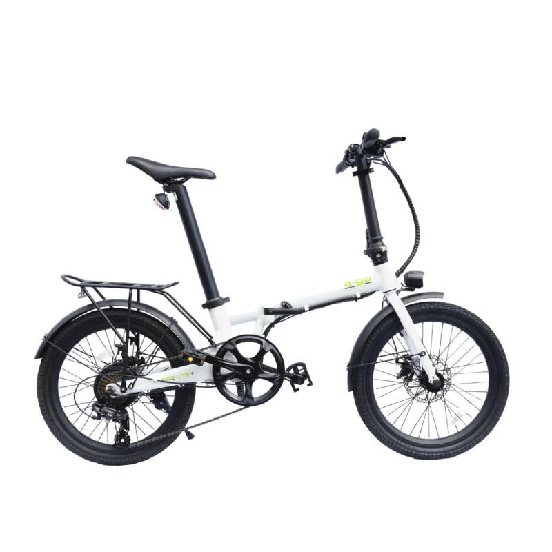 E-Go Lite+ Electric Folding Bike w/Rear Racks and Storage Bags Bundle 250W SKU EGO-2