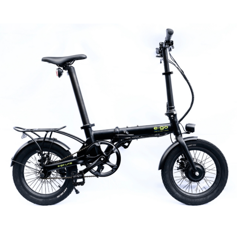 E-Go Lite Electric Folding 250W Bike w/Rear Racks and Storage Bags Bundle SKU EGO-1