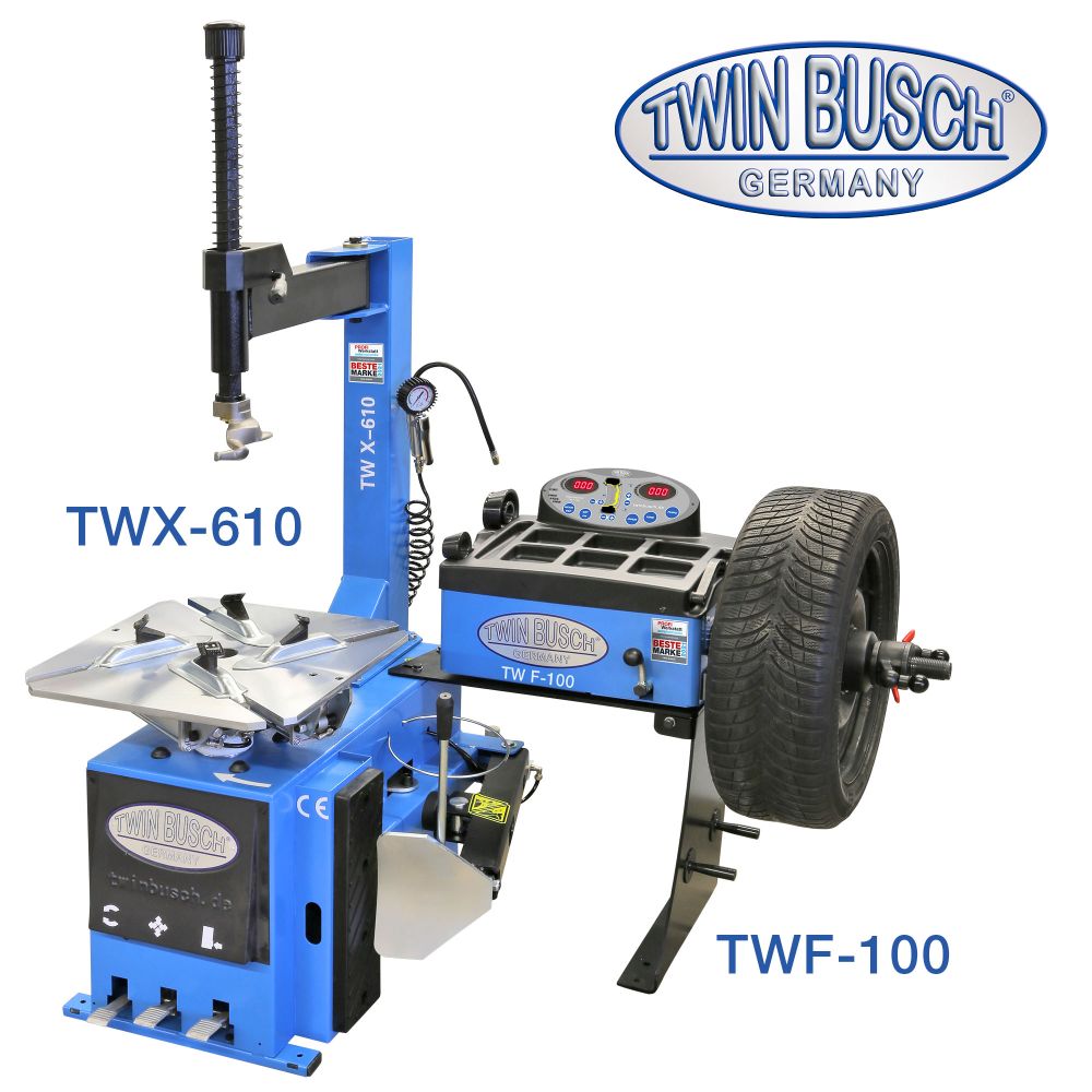Twin Busch Tyre Changer and Wheel Balancer Starter Package TWX610-TWF100