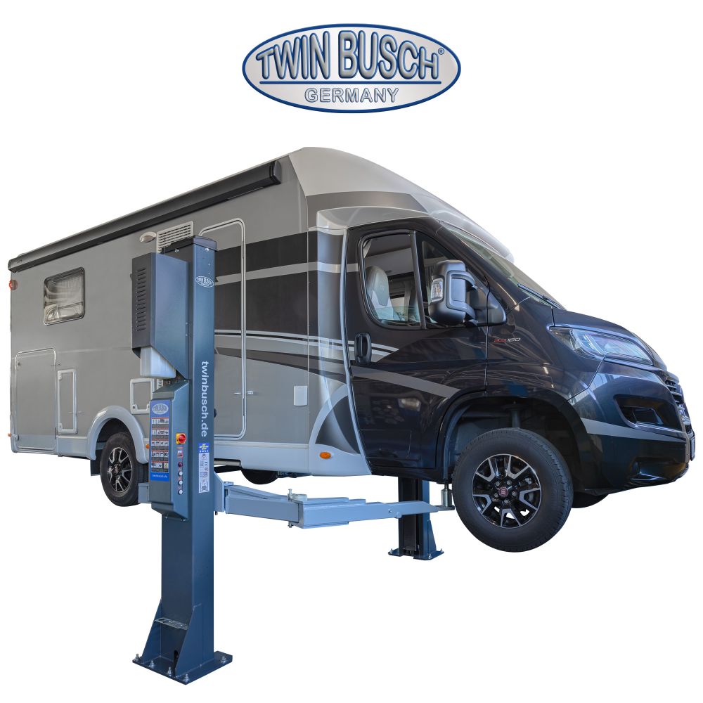 Twin Busch Clear Floor 2 Post Lift 5.0t Heavy Line Double Joint Arms TW250W-400-G