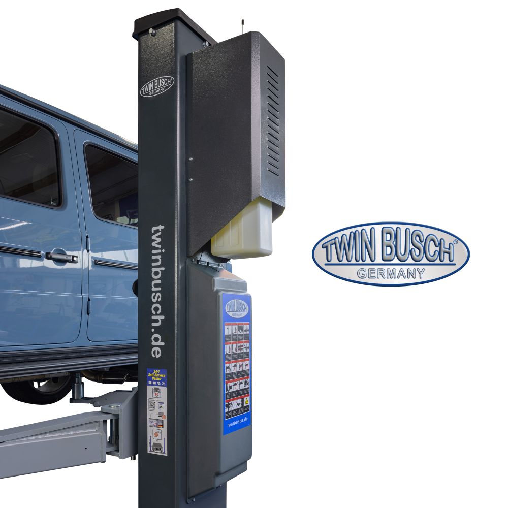 Twin Busch Clear Floor 2 Post Lift 5.0t Heavy Line Double Joint Arms TW250W-400-G view 2