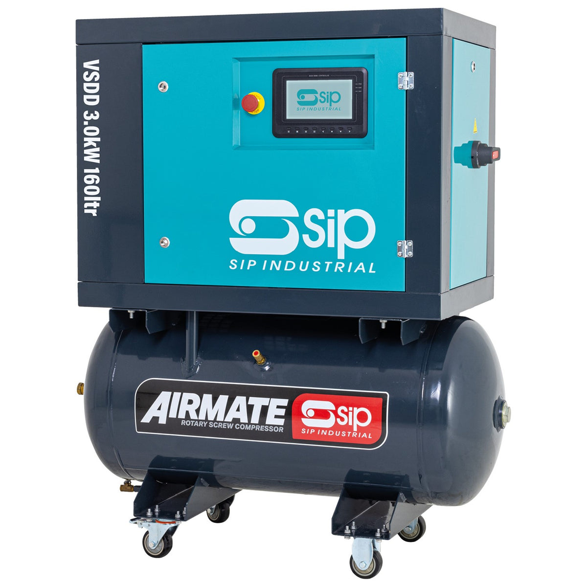 SIP VSDD 3kW 10bar 160ltr 230v Rotary Screw Compressor view 3