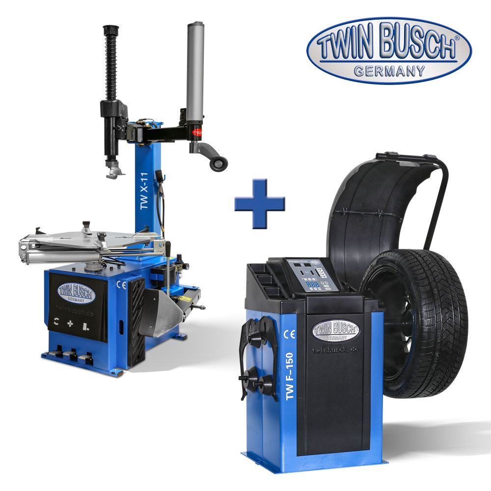 Twin Busch Tyre Changer and Wheel Balancer Package TWX-11 and TWF-150