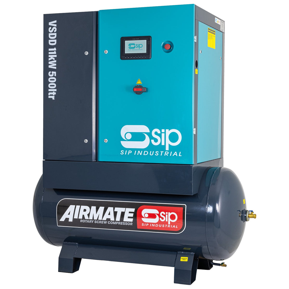 SIP VSDD 11kW 8bar 500ltr 400v Rotary Screw Compressor view 3